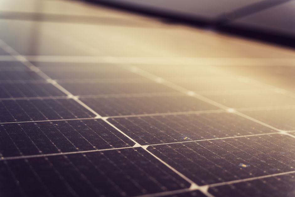 Close up view of modern solar panel technology